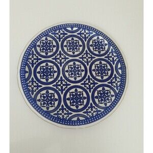 Skal Marrakesh Cobalt Blue Master Glass Plate Nybro Mandala Reverse Painted 13”